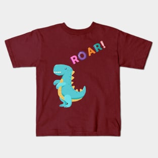 Cute blue dinosaur - Roar! Kids T-Shirt